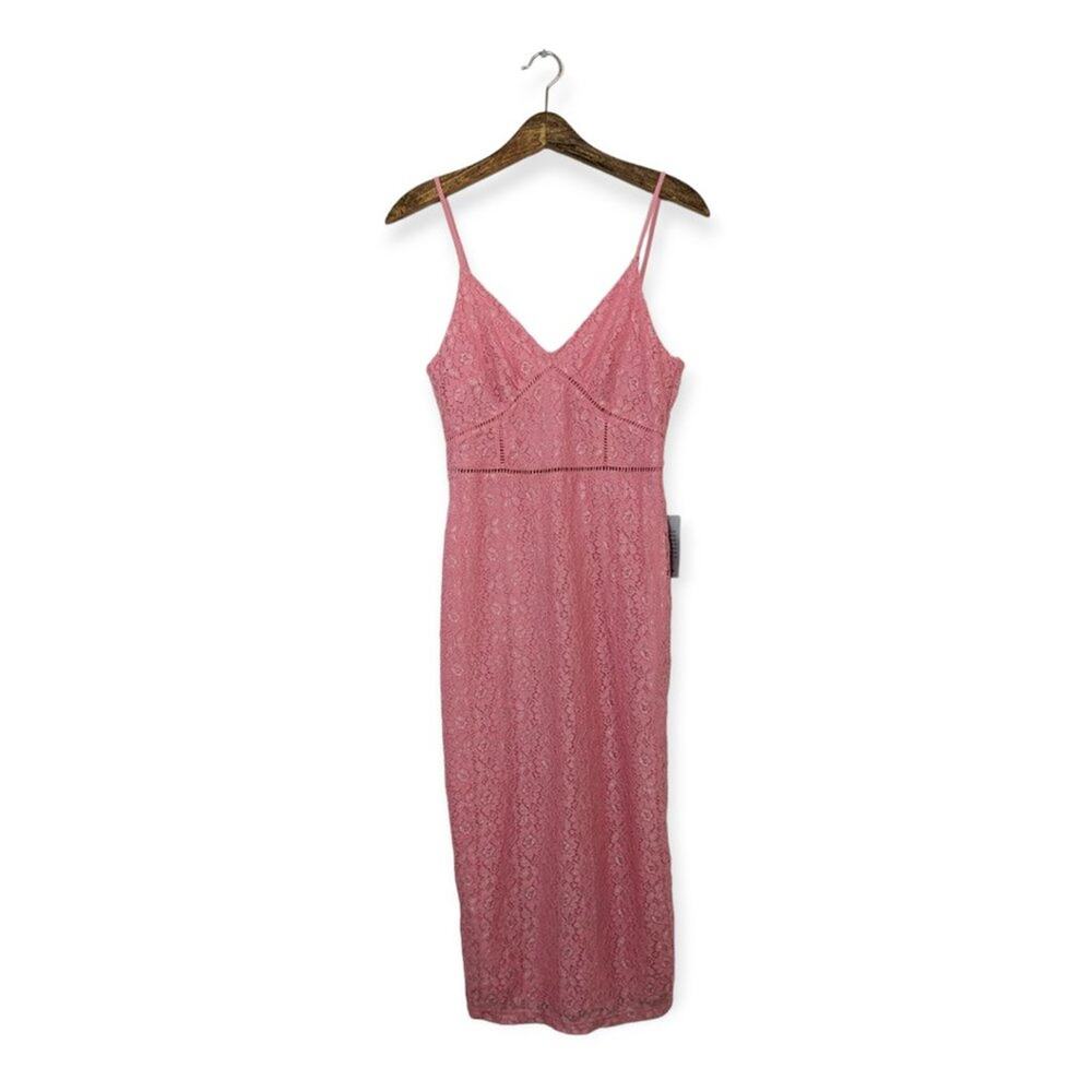 NWT NSR Salmon Pink Midi Lace Dress